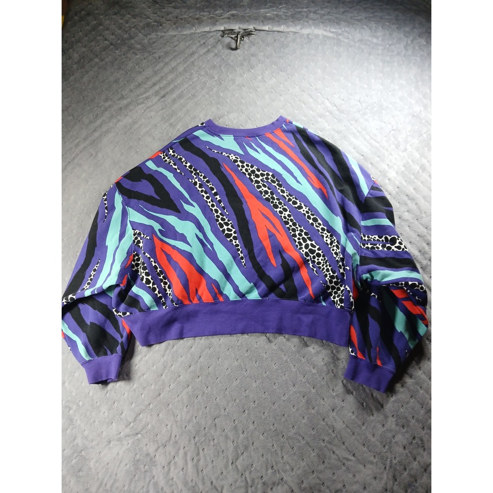 Nike Airloom Oversized Large Crewneck Sweatshirt Purple 90s Vibe Abstract Crop - Picture 6 of 6